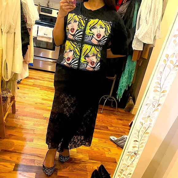 Vintage Canadian designer dress with graphic embellishments - M, gently used - Picture 5 of 5